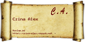 Czina Alex névjegykártya